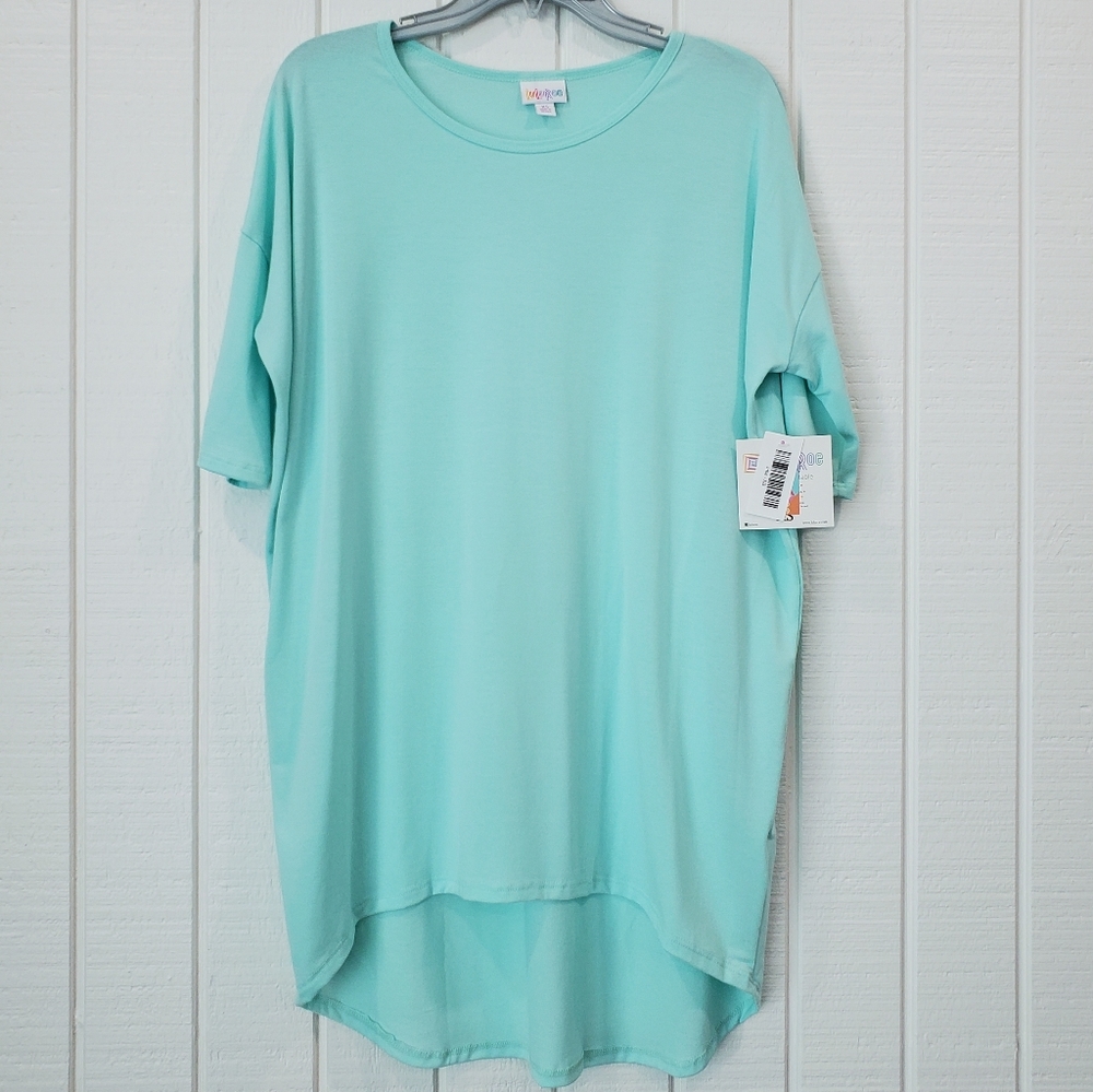NEW Lularoe Irma Tunic Top XS Turquoise Blue NWT